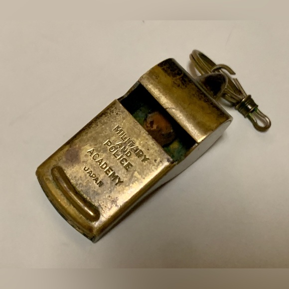 Mid Century Vintage Wood Ball Brass Official US Military Police Academy Whistle - Picture 15 of 16